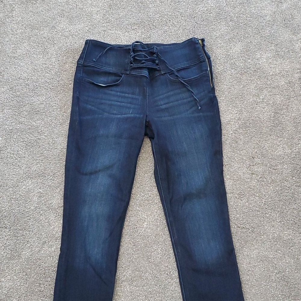 Express lace up high rise legging jean
